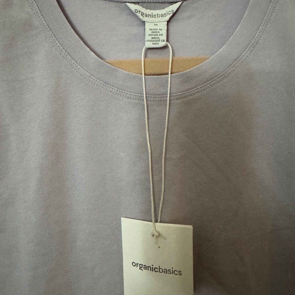 Organic Basics Lavender Crop Crewneck Tee - Picture 2 of 3